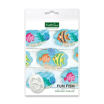 Image of Katy Sue Fun Fish Silicone Mould for Seaside &amp; Sea Themed Cake Decorating Crafts Makes 2 Tropical Corals