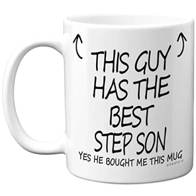 Image of Stuff4 This Guy Has The Best Step Son Mug Gifts, 11oz Ceramic Dishwasher Safe Coffee Mugs Dad Gifts for Birthday, Christmas Day Fathers Presents Gift, Premium Cup Made in UK