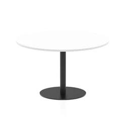 Image of Italia 1200mm Poseur Round Table White Top 720mm High Black Leg