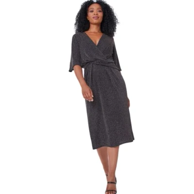 Image of Roman Petite Womens Sparkle Stretch Mini Dress Black Size 12 UK