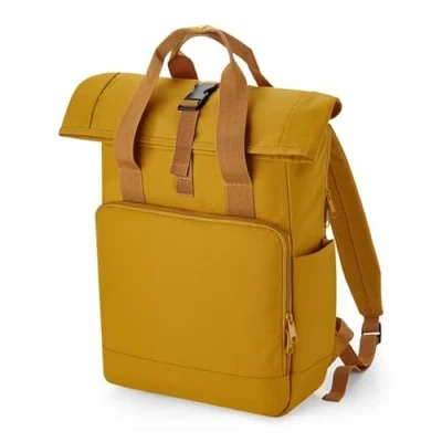 Image of COOZO Recycled Twin Handle Roll Top Laptop Backpack Mustard One Size