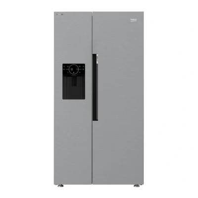 Image of Beko ASP352VPX Freestanding American Style Fridge Freezer Brushed Steel