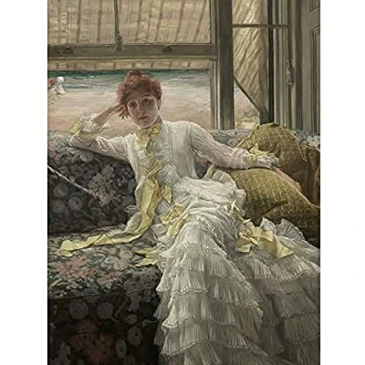 Image of Artery8 Tissot Seaside July Specimen Portrait Unframed Wall Art Print Poster Home Decor Premium