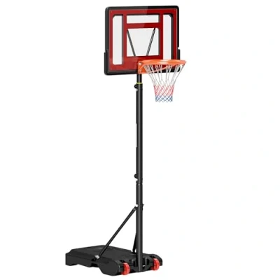 Image of HOMCOM Portable Basketball Hoop Stand 160 210cm Adjustable Height Sturdy Rim w/Large Wheels Stable Base &amp; Net Free Standing