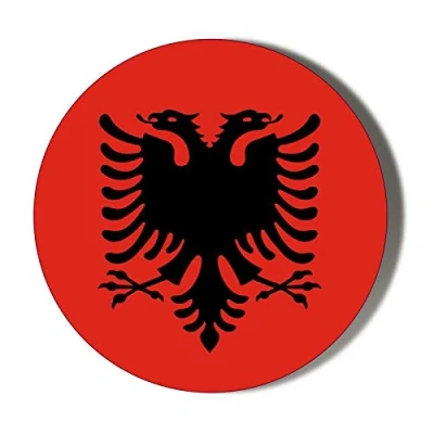 Image of Gift Insanity ALBANIAN FLAG Fridge Magnet 58mm Round Diameter Novelty