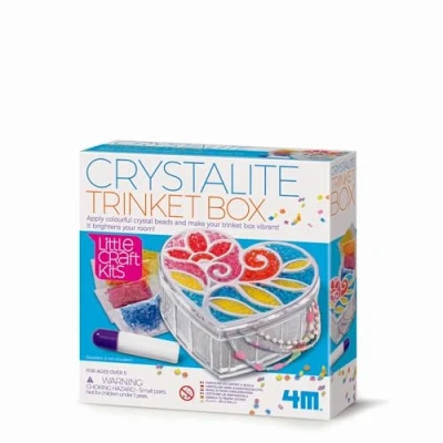 Image of 4M 404768 Little Craft Crystalite Trinket Box, Multi Colour