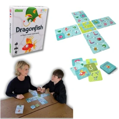 Image of newméro Dragonfish Fun &amp; Educational Math Game for Kids Family Board Ages 7+ Perfect Kids, Teens, and Adults