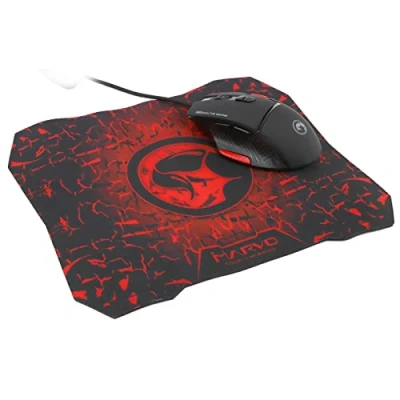Image of kenable Gaming Combo 9 Button LED 6400DPI Full Palm Mouse &amp; Mat Non Slip Pad