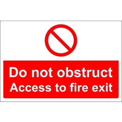 Image of Do not obstruct Access Sign Self Adhesive Vinyl 200mm x 150mm