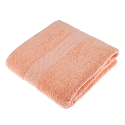 Image of HOMESCAPES Peach Turkish Cotton Jumbo Towel Super Soft Thick &amp; Absorbent 500 GSM Heavy Weight for everyday Luxury