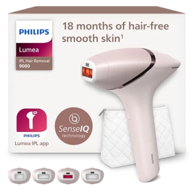 Image of Philips Lumea IPL Hair Removal 9000 Series Device with SenseIQ Technology, 4 Attachments Body, Face, Bikini and Underarm, Cordless Use (Model BRI957/00)