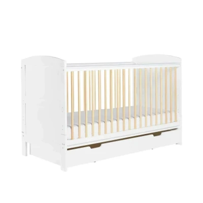 Image of Ickle Bubba Coleby Classic Cot Bed (Scandi White) Includes Under Drawer and Fibre Mattress