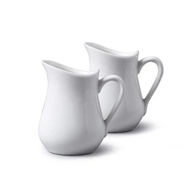 Image of Wm Bartleet &amp; Sons TSET17 , Set of 2 Porcelain Traditional Bellied Creamer Jug 80 ml, 0.64 fl.oz White