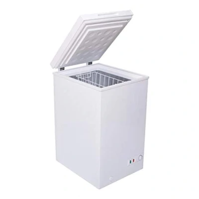 Image of SIA AMZCHF100W White Chest Freezer with Removable Wire Basket, 80L Freestanding Freezer, 48cm Wide, Adjustable Temperature Control, E Rated, 2 Years Parts And Labour Guarantee
