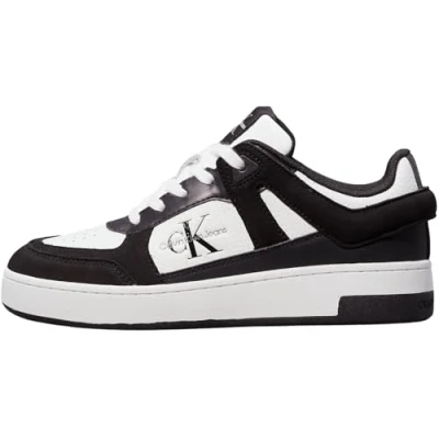 Image of Calvin Klein Jeans Basket Cupsole Trainers, Women&#039;s, Size: 3.5, Black/bright white Leather