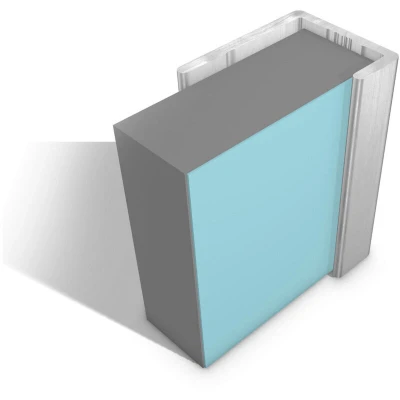Image of Multipanel Wall Panel End Cap Profile Type C Satin Silver