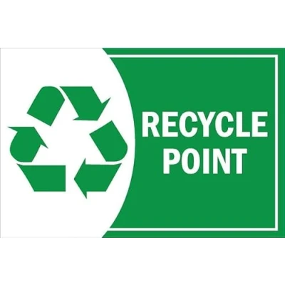Image of Recycle point 1mm flexible Plastic sign (300mm x 200mm)