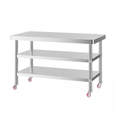 Image of MTSYXYM Stainless Steel Table,Top Preperation Countertop Worktable,Commercial Kitchen Food Prep Work Table Bench Top,360 rotating universal wheels,For Commercial And Home.