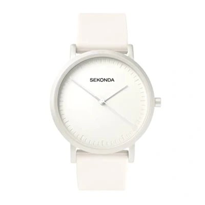 Image of Sekonda in Colour Ladies 34mm Quartz Watch White with Analogue Display, and Silicone Strap 40390