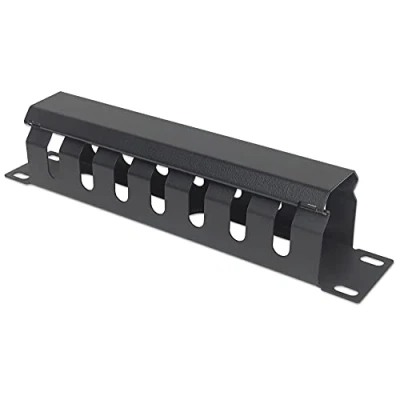 Image of Intellinet 10 Inch Cable Management Panel, 1U, Covered, Black
