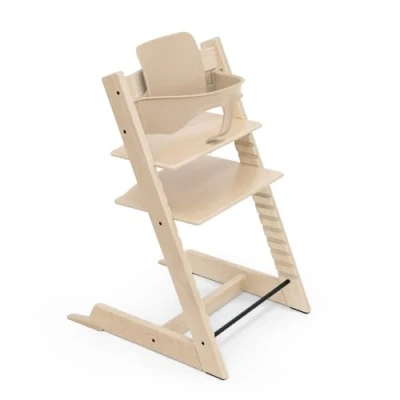 Image of Stokke Tripp Trapp High Chair, Natural Includes Chair + Baby Set2 for Children 6 36 Months Adjustable, Ergonomic &amp; Easy to Clean
