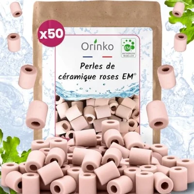Image of Orinko EM® Pink Ceramic Beads x80 Purifies Water Perfect for Carafes, Bottles, Canteens