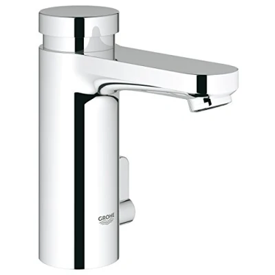 Image of GROHE Eurosmart Cosmopolitan T Self Closing Basin Mixer with Mixing Device and Adjustable Temperature Limiter Chrome 36317000