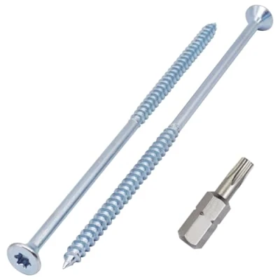 Image of SKIR&#039;CO (10 pcs) Zinc Plated Steel Wood Screws 6.0 x 150 mm, Torx Countersunk Head Screws, Chipboard Partially Threaded