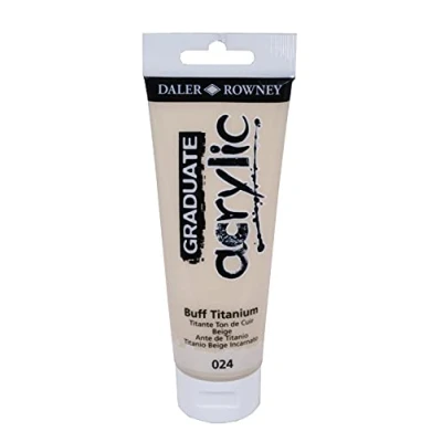 Image of Daler Rowney Graduate Acrylic Paint, Plastic Tube, 4oz 120 ml, Buff Titanium
