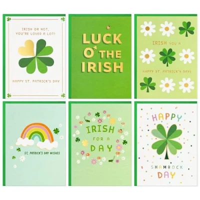Image of Hallmark St. Patrick&#039;s Day Card Assortment (24 Blank Cards with Envelopes) for Kids, Teens, Friends