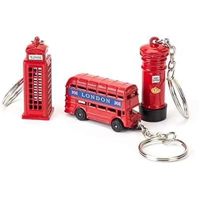 Image of Toysrex 3 PCS SET BRITISH MINIATURE LONDON KEY RING BRELOCK DIECAST METAL KEYCHAIN SOUVENIR GIFT