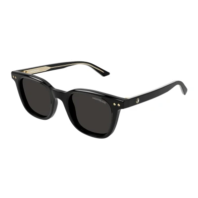 Image of Sunglasses Montblanc Mb0320s col. 001 Uomo Rotonda Nero