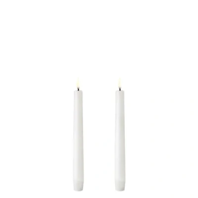 Image of UYUNI Lighting Flameless Taper LED Candle Battery Operated Fake with Flickering 3D Flame, Nordic White, 2.3 x 20 cm