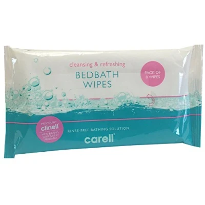 Image of Carell Rinse Free Bedbath Patient Wipes Full Body Wash (24 Packs of 8)