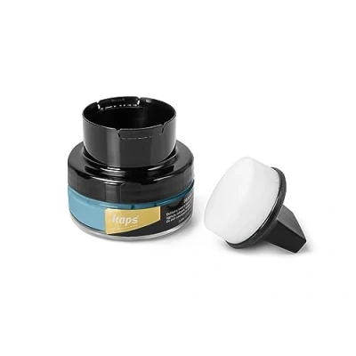 Image of Kaps Shoe Cream with Sponge Applicator, Intensive Leather Care and Nourishing, Delicate, 70 colours (121 sky blue)