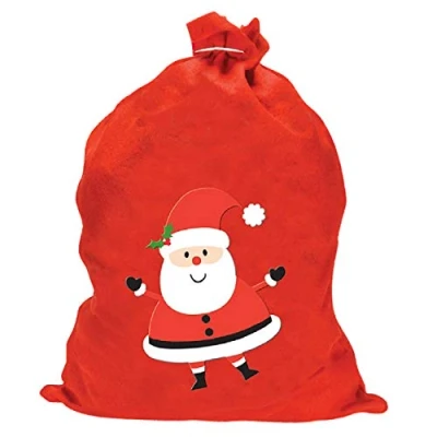 Image of Red Felt Christmas Santa Claus Present Sack 60 x 50 cm