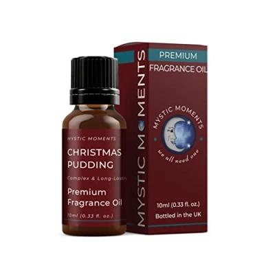 Image of Mystic Moments Christmas Pudding Fragrance Oil 10ml Perfect for Soaps, Candles, Bath Bombs, Burners, Diffusers and Skin &amp; Hair Care Items