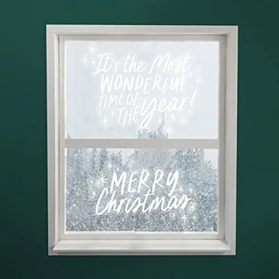 Image of Club Green Festive Window Sticker Decorations Words, Merry Christmas, Christmas Decoration, Decal, Home Stickers, Shop Display