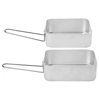 Image of Summit Set of 2 Nesting Aluminium Mess Tins for Camping &amp; Cooking