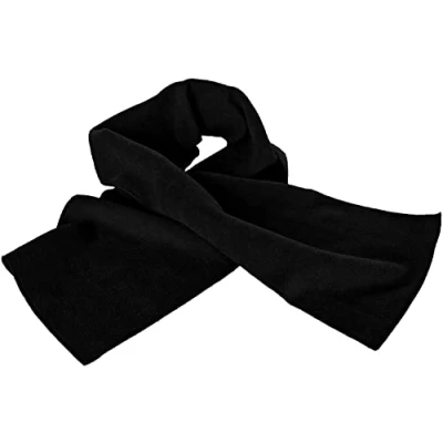 Image of Mens Winter Thermal Polar Fleece Scarf Cold Protection Everyday Day Wear Fishing Walking Snood Black