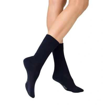 Image of KUNERT Women&#039;s Liz Pressure Free Waistband Knit Socks, Navy, 39 42