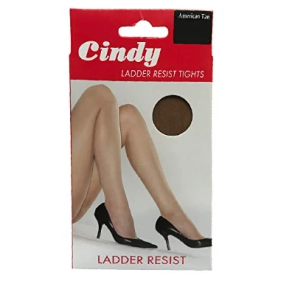 Image of Cindy LARGE 20 Denier Ladder Resist Ladies Tights American Tan 6 Pair
