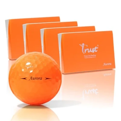 Image of Trust Golf Balls Aurora Tour Level Performance Stand Out Maximum Distance Straight Flight Stopping Power Crystal Urethane Cover for Ultimate Control (Orange, 48 Balls)