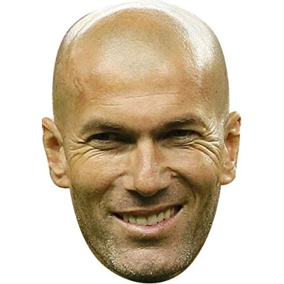 Image of Zidane France Football Sensation Celebrity Cardboard Party Face Mask Fancy Dress