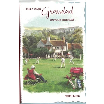 Image of Grandad Birthday Card****Vintage Cricket***9 9 X 6 INCHES**Ai1