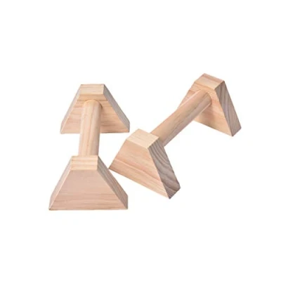 Image of Lamptti Set of 2 Wood Parallette Set, Push Up Bars, Stand, Handstand Wooden Parallettes