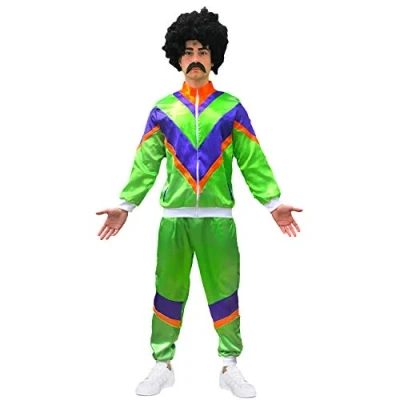 Image of 80s men&#039;s Green Tracksuit shell suit