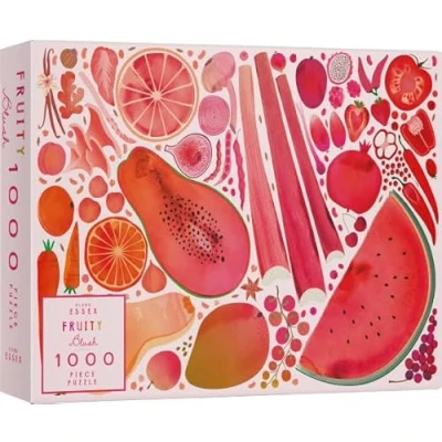 Image of Elena Essex Jigsaw Puzzle Fruity Blush/Jigsaw Puzzles for Adults 1000 / Jigsaws Pieces Adults/Pink Fruit Vegetable Plants Puzzle/Puzzle Size 70x50cm