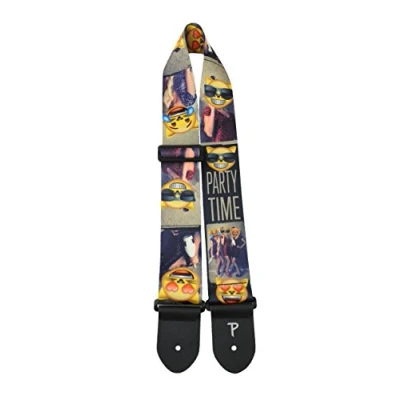 Image of Perris Leathers LPCPE 8203 2.5&quot; Heat Transfer Emoji Guitar Strap, Party Time