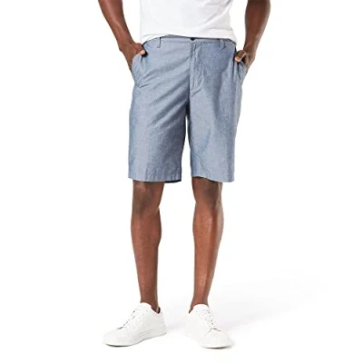 Image of Dockers Men&#039;s Perfect Short, Clarke Chambray Faded Navy, 30 W